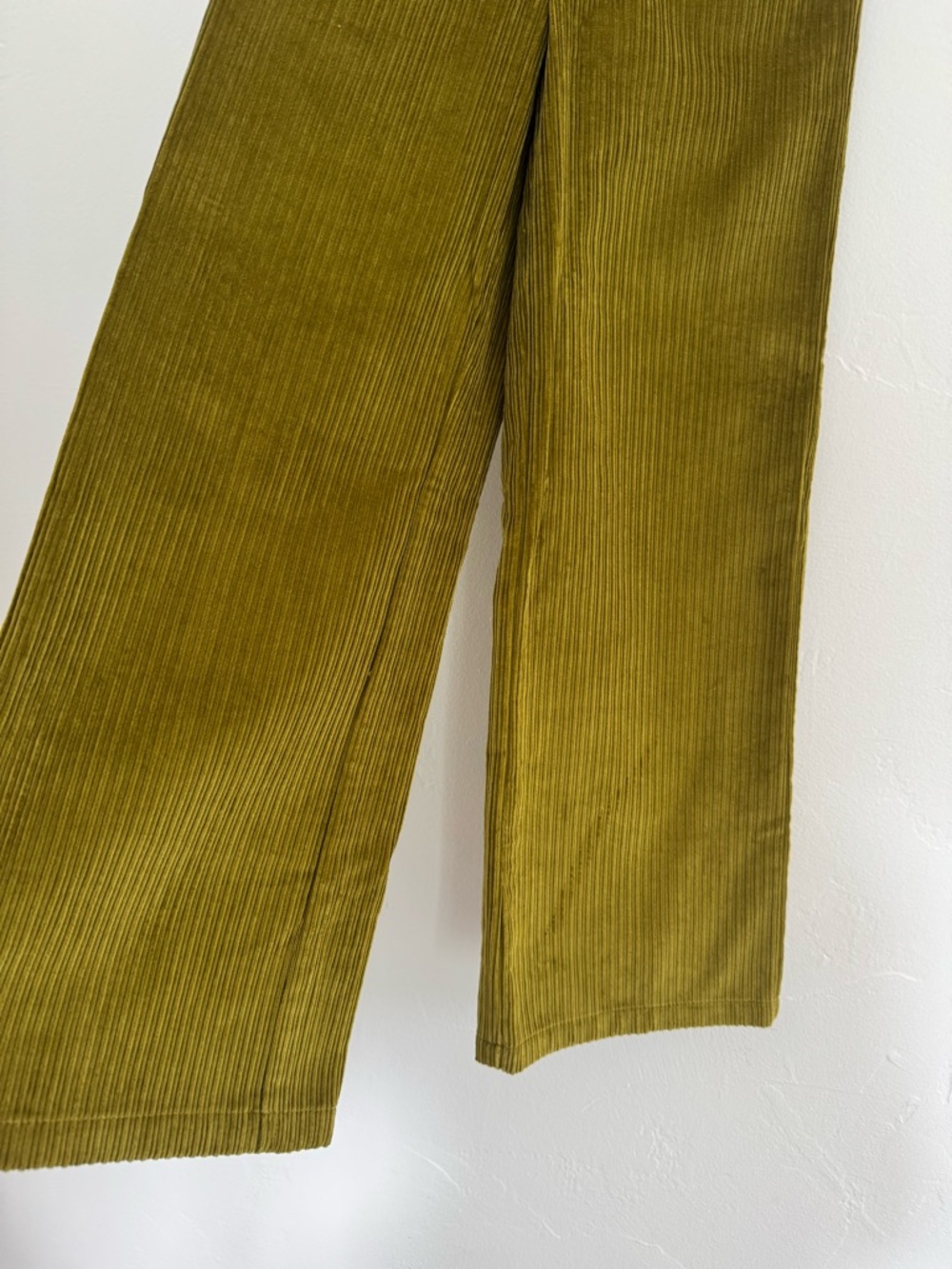 Sezane Le Crop Trousers Meadow Green High Rise Corduroy Pants Wide Leg - Picture 7 of 16
